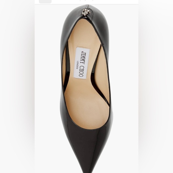 JIMMY CHOO Black Patent Leather Pumps with JC Emblem NWT | 8.5 US - Picture 8 of 15
